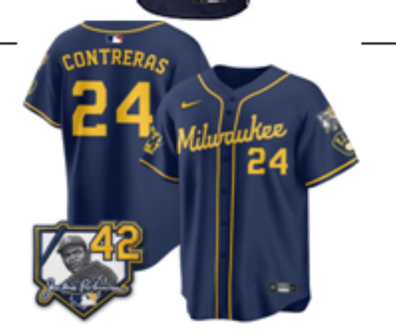Women Milwaukee Brewers #24 Contreras Blue Nike 2026 World Series jersey 102101